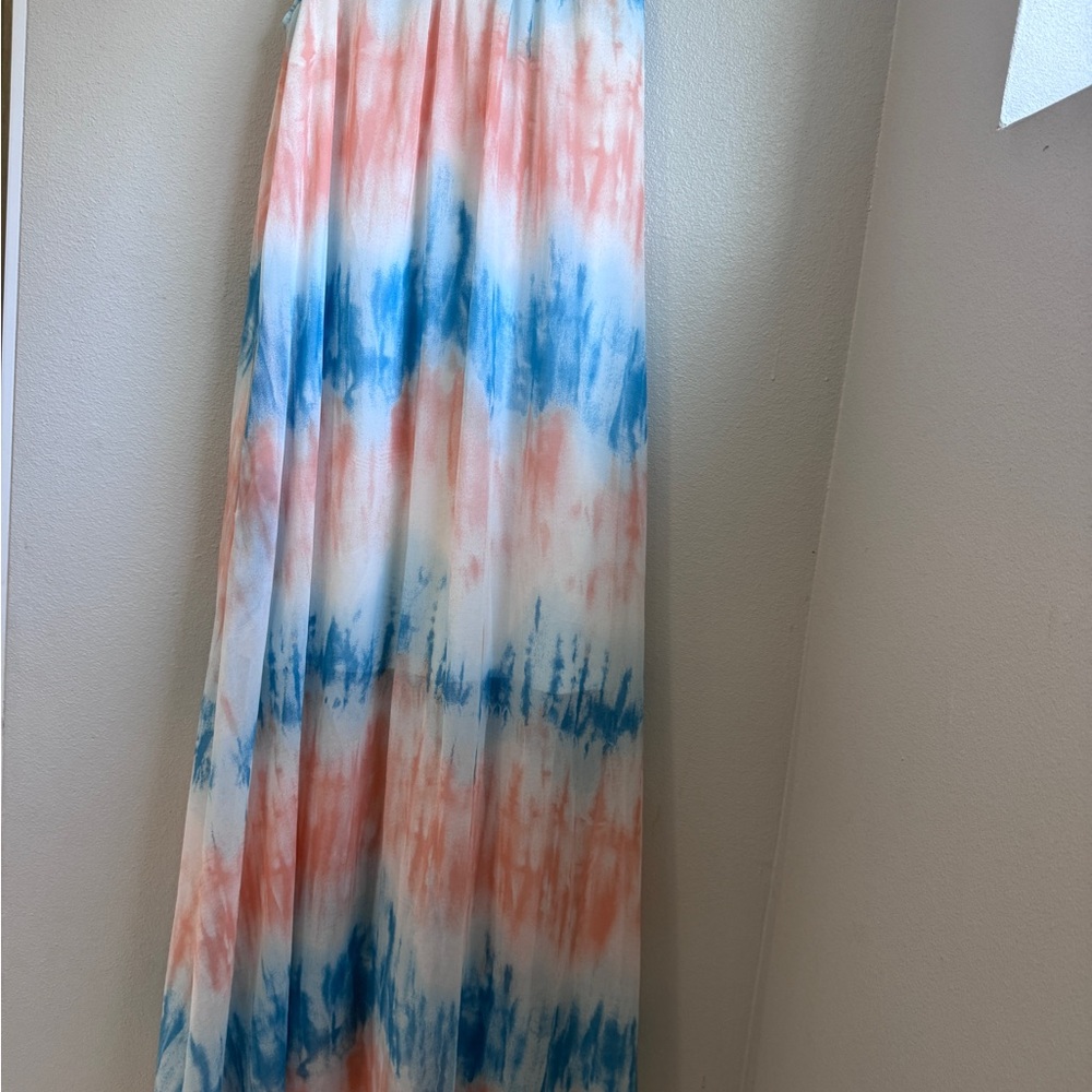 dip Tie-Dye Maxi Dress in Blue and Orange